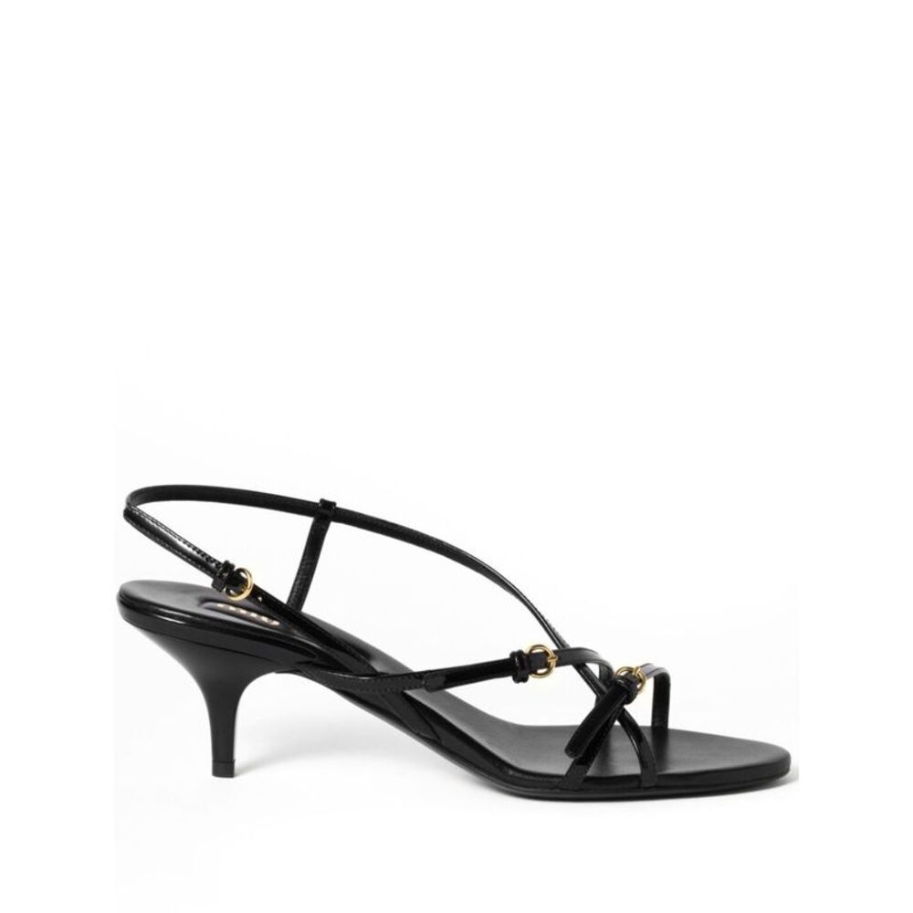 Patent Leather Sandals With Buckles Women